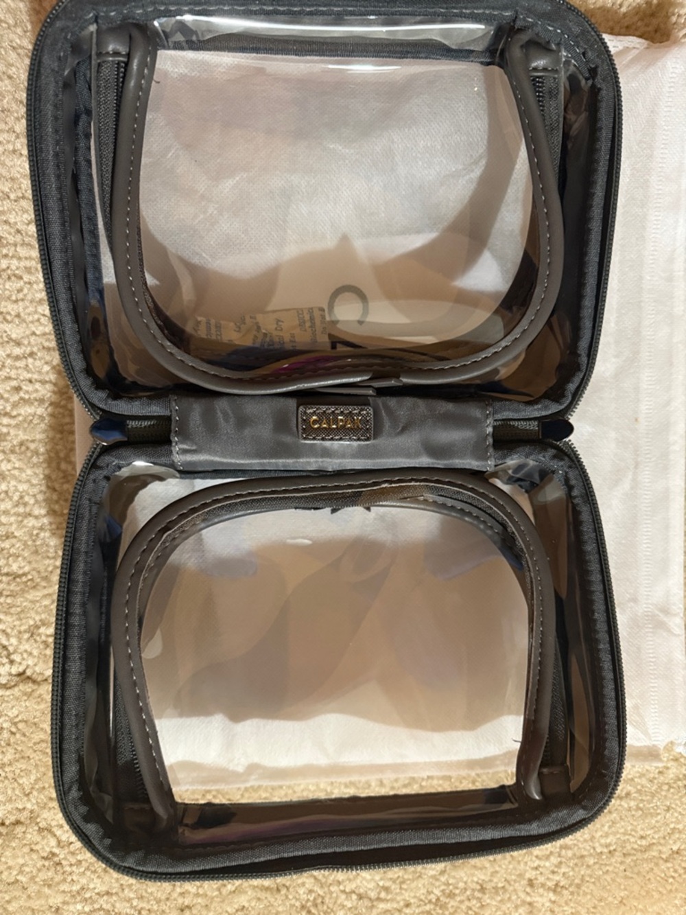 New CALPAK Small Clear Cosmetic Travel Case - Steel - Picture 4 of 13